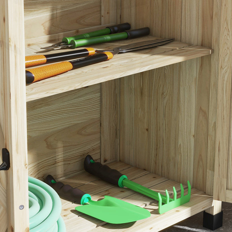 Versatile Outdoor Potting Bench with Multiple Storage Options and Durable Construction, Natural