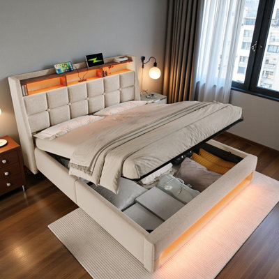 Upholstered Ottoman Storage Bed