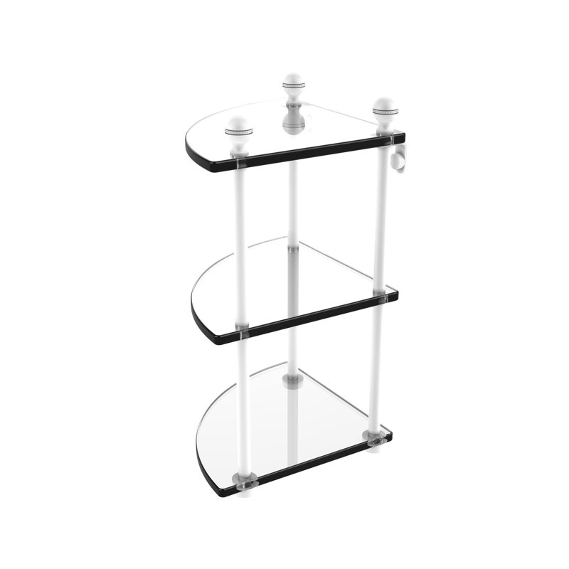 Tablette d'angle 3 pièces Morosini, Blanc mat