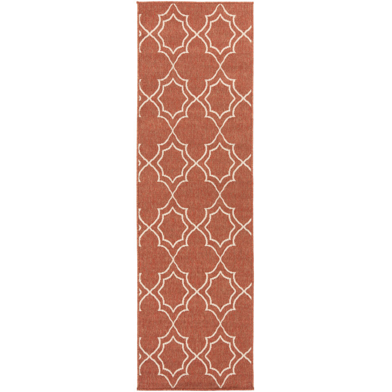 Tapis rouille / crème Amato, Tapis de couloir 2 pi 3 po x 7 pi 9 po