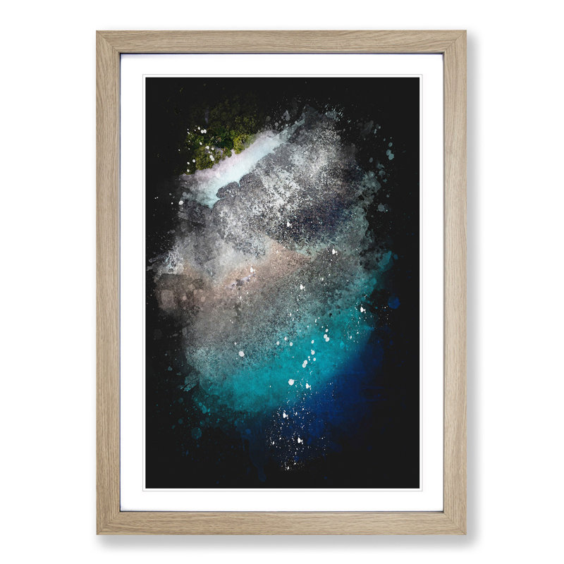 Adugovaa Magu in Kihaadhoo Maldives - Picture Frame Painting Print, 63cm H x 45cm W x 2cm D, Oak Framed