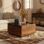 Table basse 31 po carrée en bois avec tiroir de rangement