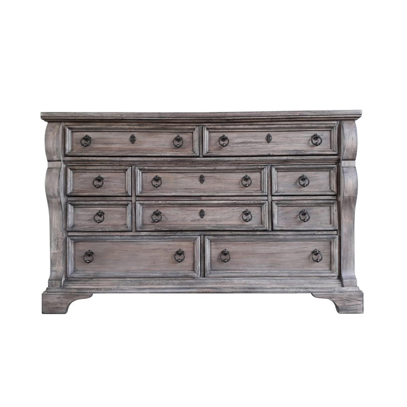 Dunham 64 " W 10 - Drawer Dresser, Rustic Charcoal