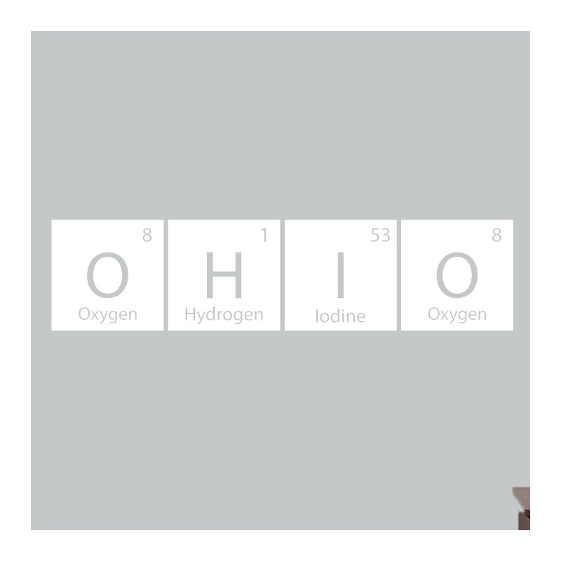 Décalcomanie murale ohio de table, Blanc