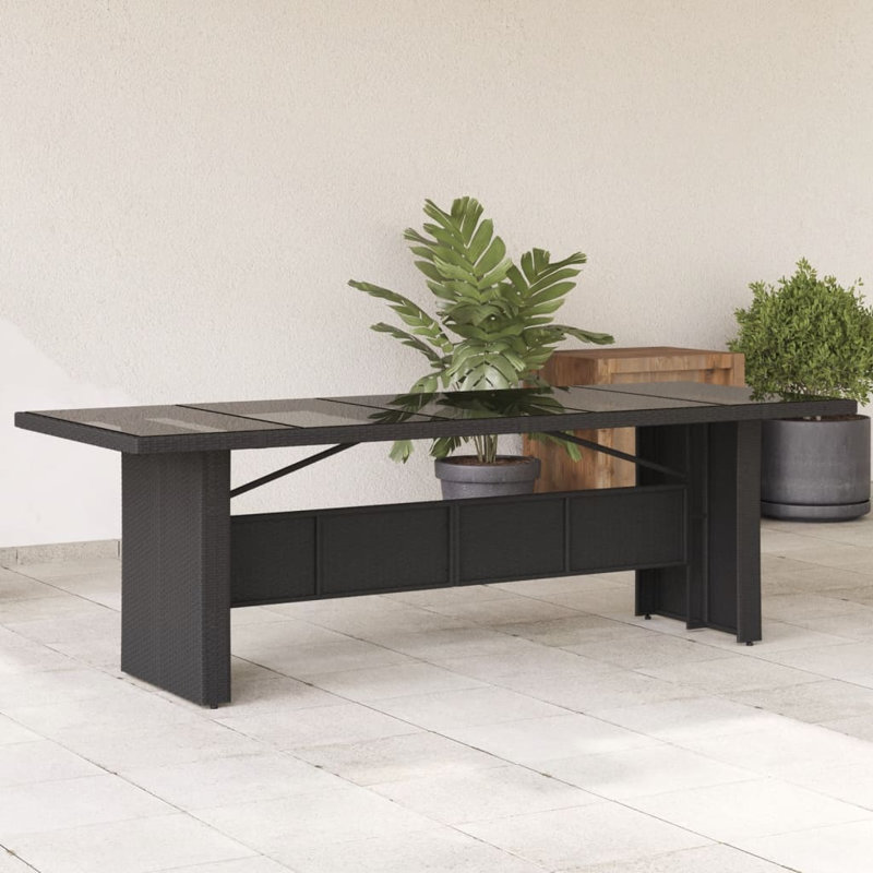 Belul Rectangular Outdoor Dining Table , 240cm cm W 90cm cm D, Black