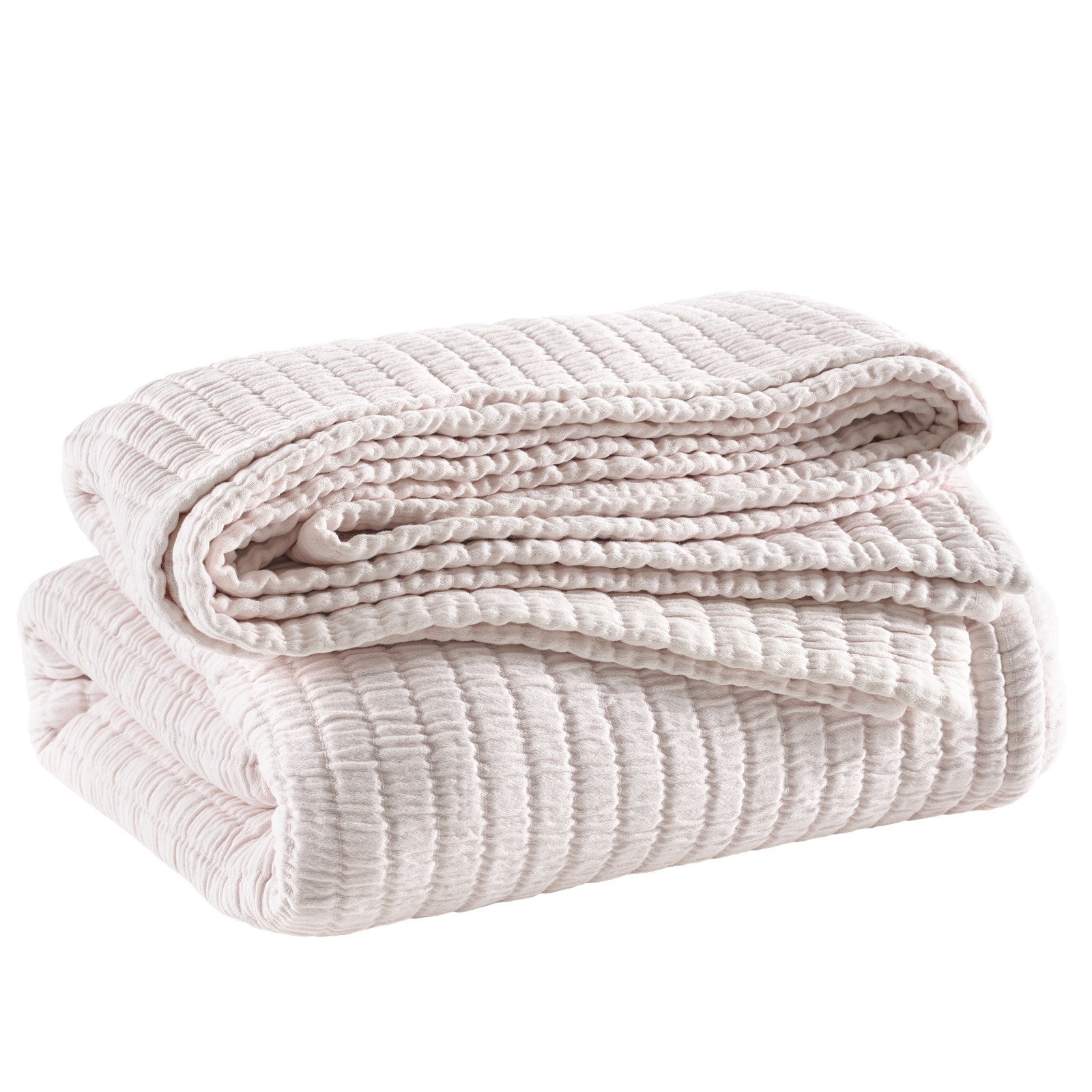 Boyfriend Matelasse Coverlet, King Coverlet, Slipper Pink
