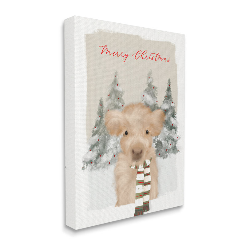 Merry Christmas Fuzzy, Toile tendue, H 20 po x l 16 po x P 1,5 po