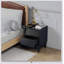 Tables de chevet de style rétro Mid-Century moderne avec design biseauté, fabrication en panneau de fibres à densité moyenne et grand espace de rangement pour la chambre à coucher-940714897