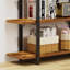 Bibliothèque étagère industrielle de 83 po x H 41 po pour salon, bureau et cuisine