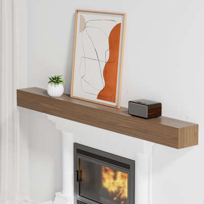 Manteau de cheminée de 48 pouces, tablette flottante suspendue en bois de pin, tablette de présentation en bois naturel, art mural et décoration intérieure, facile à installer, solide et durable, pour le salon, la chambre à coucher, la cuisine, le n