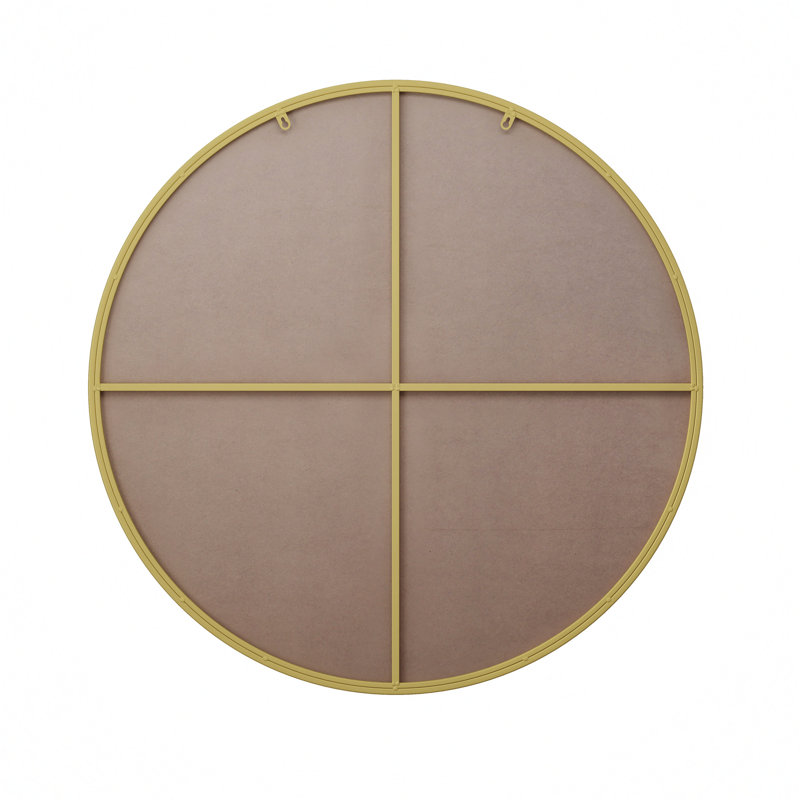 Versatile Metal Framed Circular Wall Mirror for Home Decor, Gold