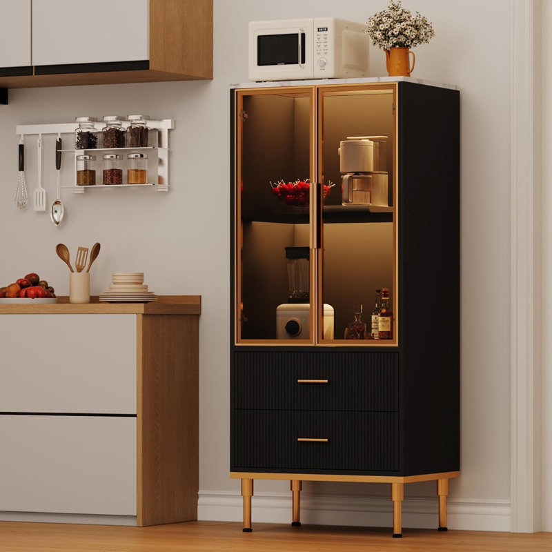 54.8cm Kitchen Pantry, Black 