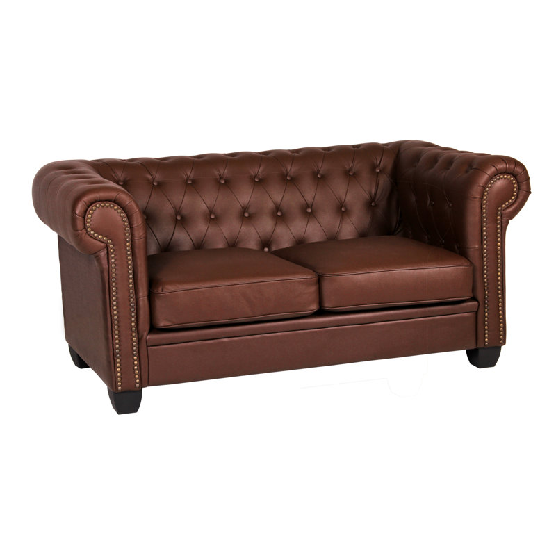 Felix Faux Leather Loveseat, Red