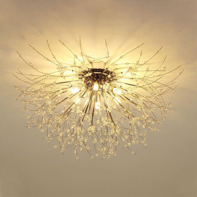 Blithedale 5-Light Crystal LED Chandelier Flush Mount Light