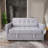 ELOWEN 55.5'' Gray Velvet 2 Seater Convertible Loveseat Sofa Bed – Convertible Pull-Out Sleeper Couch With Side Pocket, Compact Design For Small Spaces, Apartment, Guest Room, All-In-One Box
