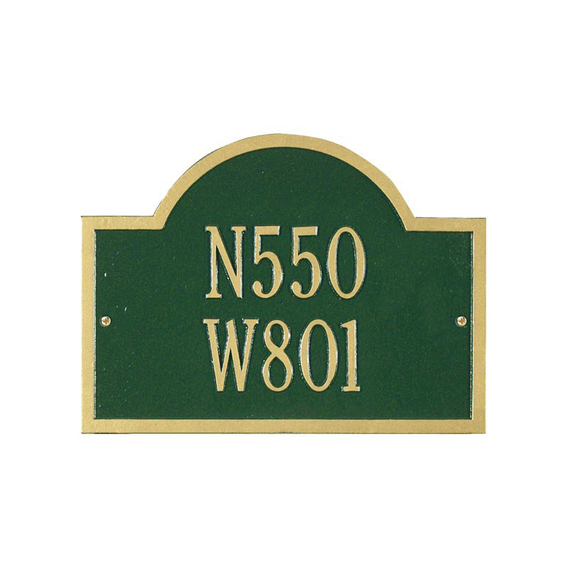 Wisconsin Special 2-Line Wall Address Plaque, Green and Gold, Yes
