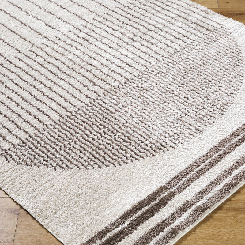 Machine Washable Shaggy Boho Dark Brown Area Rug, Rectangle 120 x 170cm