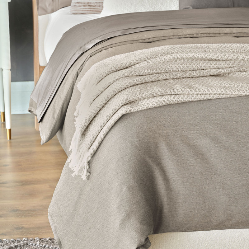 Housse de couette Pierce, Granit, Housse de couette pour lit simple