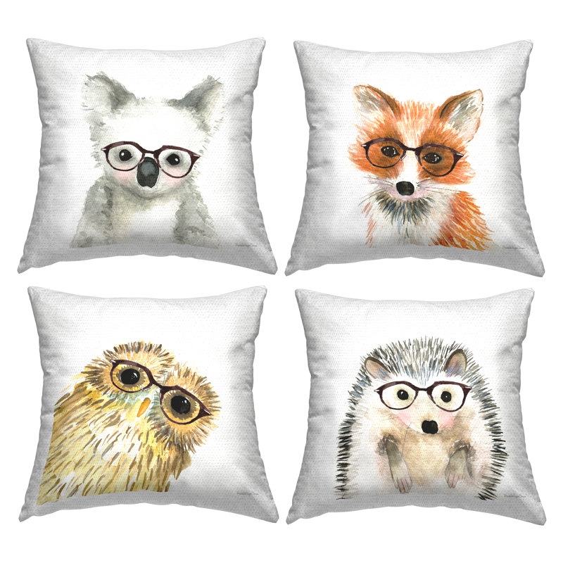 Ensemble de coussins d'extérieur 4 pièces Adorable Forest Hipster