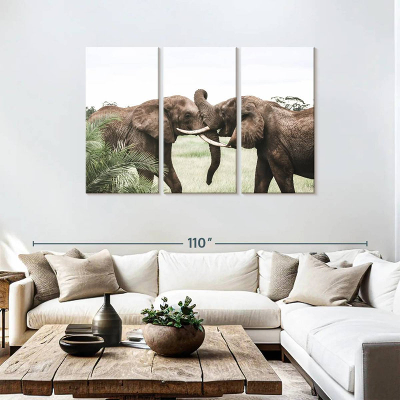 Playing Elephants, 48" H x 74" W