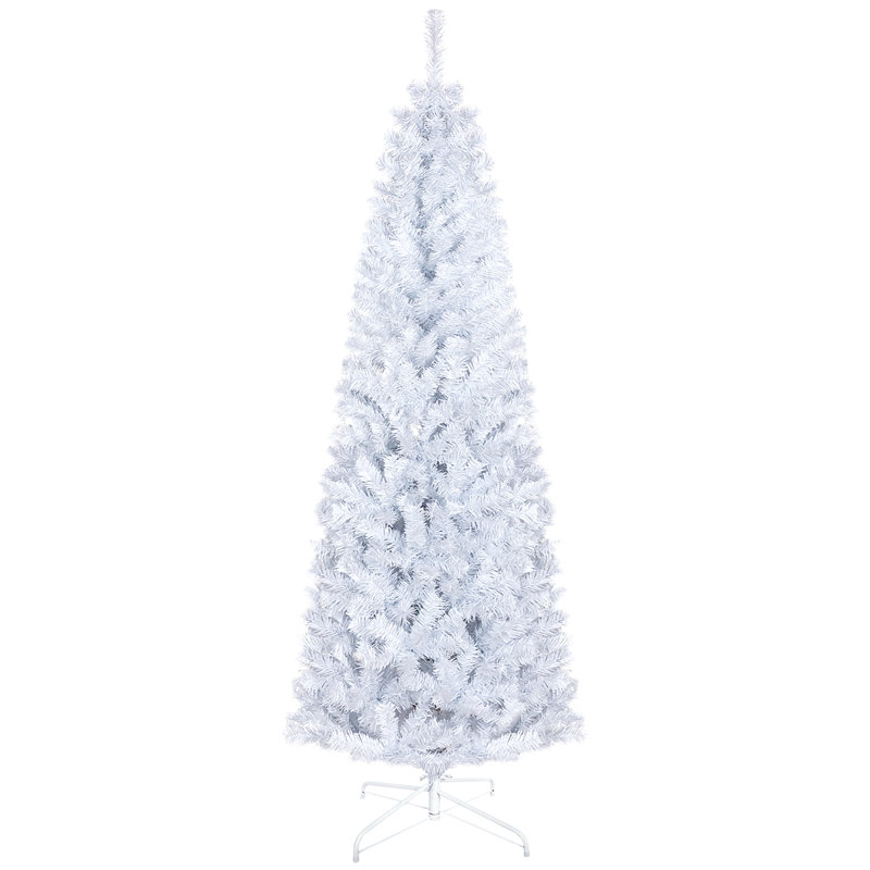 Crayon, arbre de Noël artificiel non éclairé, sapin de Noël mince avec branches réalistes, arbre d'Halloween avec 618 pointes, blanc