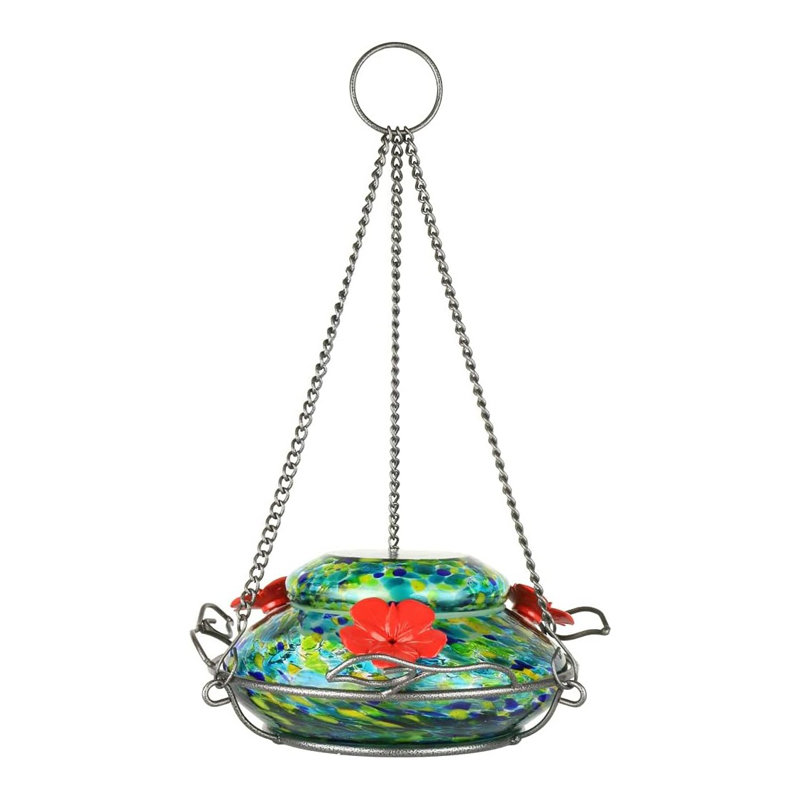 Olav Glass Hanging Hummingbird Feeder