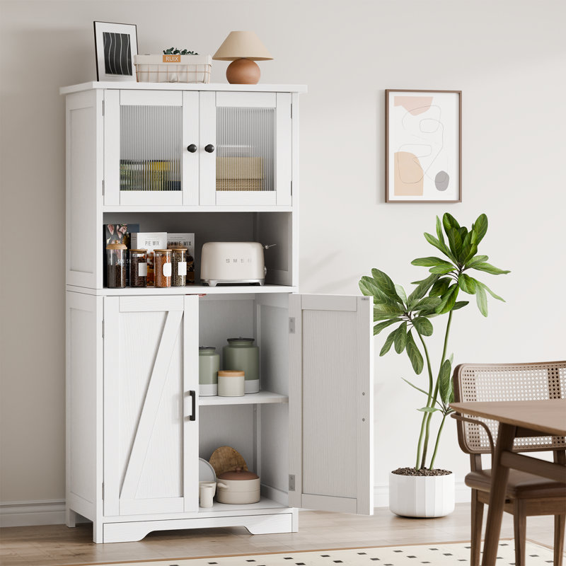 128cm Kitchen Pantry, White