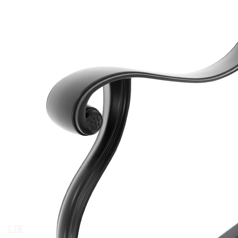 Ensemble de salle à manger toutes saisons en fonte d'aluminium, avec chaises pivotantes et table avec cadre noir, 6