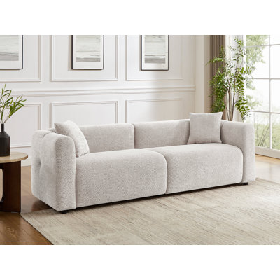 Jasey 95.28 Inch Boucle Upholstered Sofa