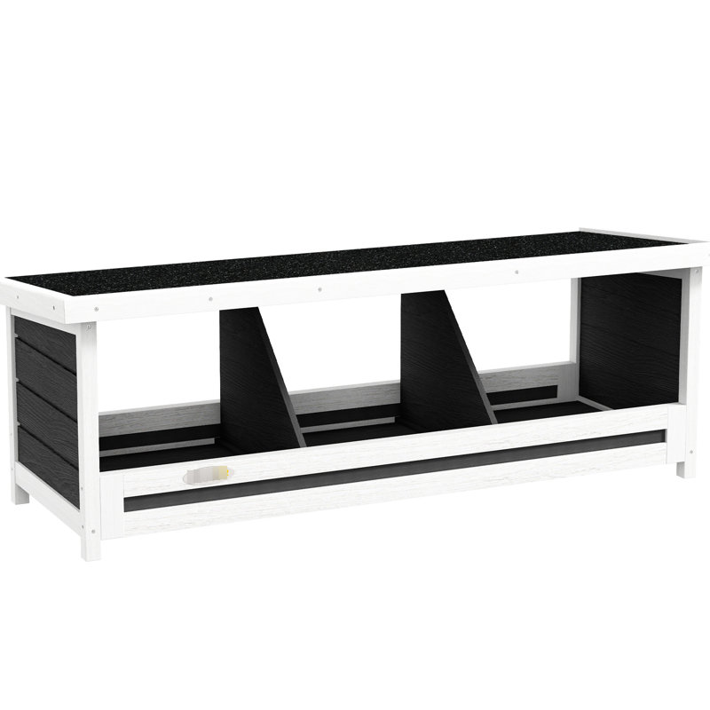 Boîte de nidification pour poulailler gris, 3 pour la ponte. Peut accueillir 3 personnes. Toit en bois et asphalte. Intérieur / extérieur. Espace intérieur confortable. Rapide à installer, gris. Pour une utilisation intérieure ou extérieure. Ample