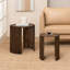 Tables de bout gigognes rondes en bois massif Lina avec détails cannelés-495236616