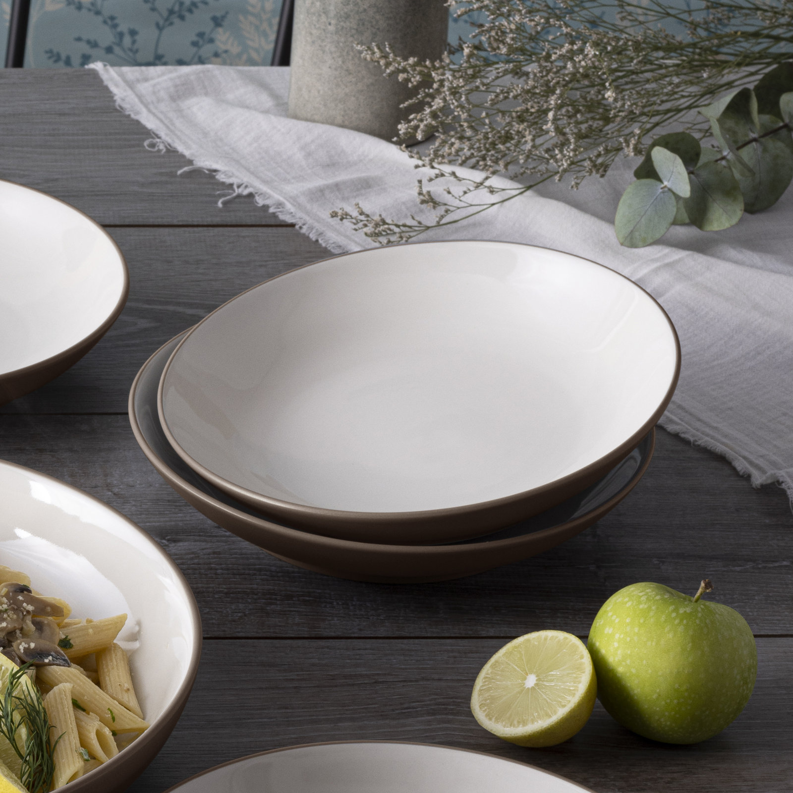 Noritake Colorwave Coupe Pasta Bowls, 9-1/4", 35 Oz., Chocolate