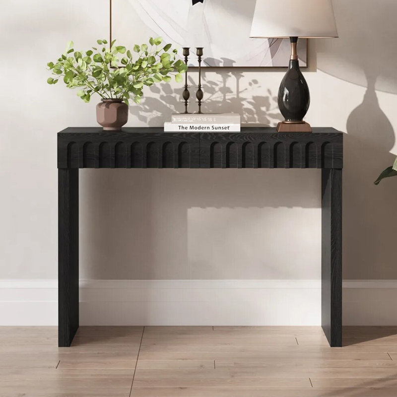 Console style américain style campagne noire, H 31,5 po x l 47,2 po x P 14,2 po
