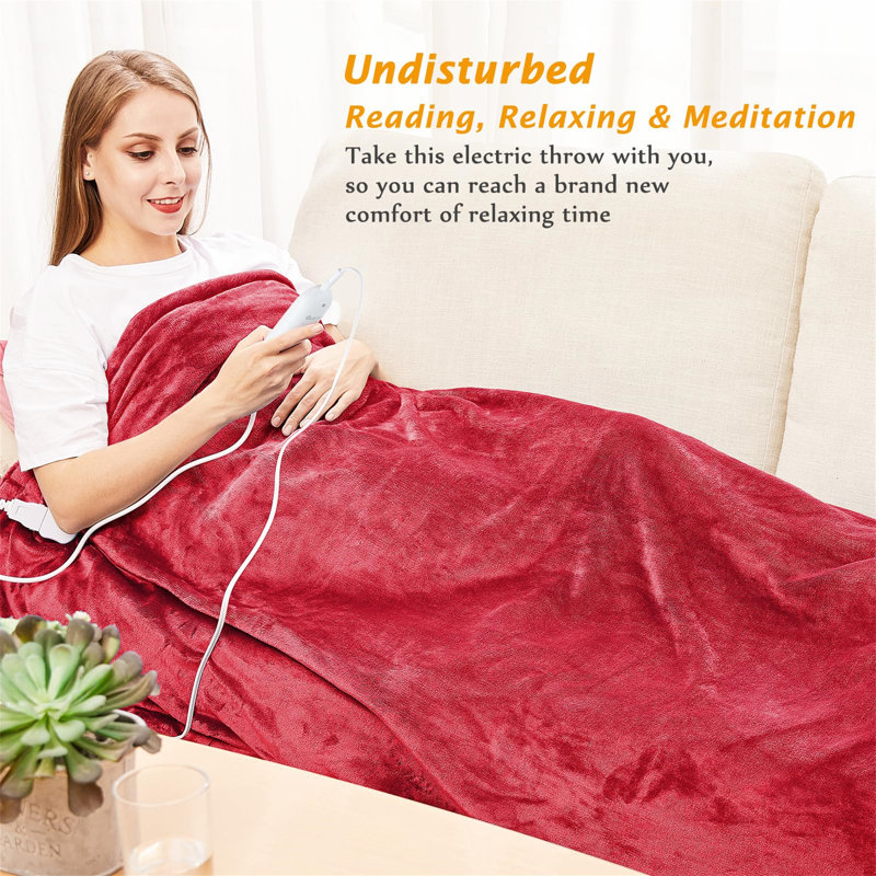 Heated Throw Blanket, Red