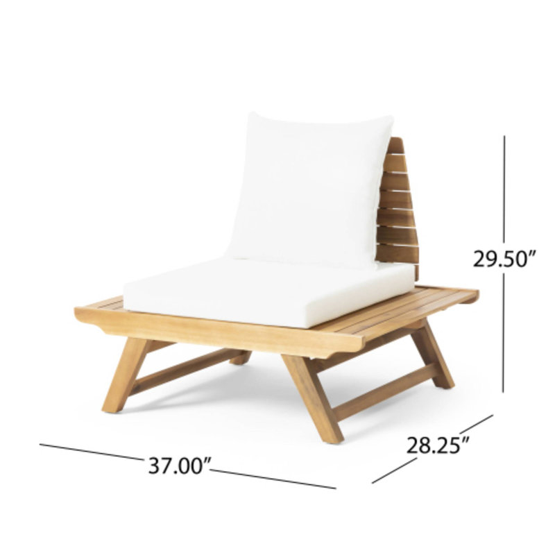 Fauteuil club d'extérieur avec coussin - Fauteuil de jardin confortable, Beige