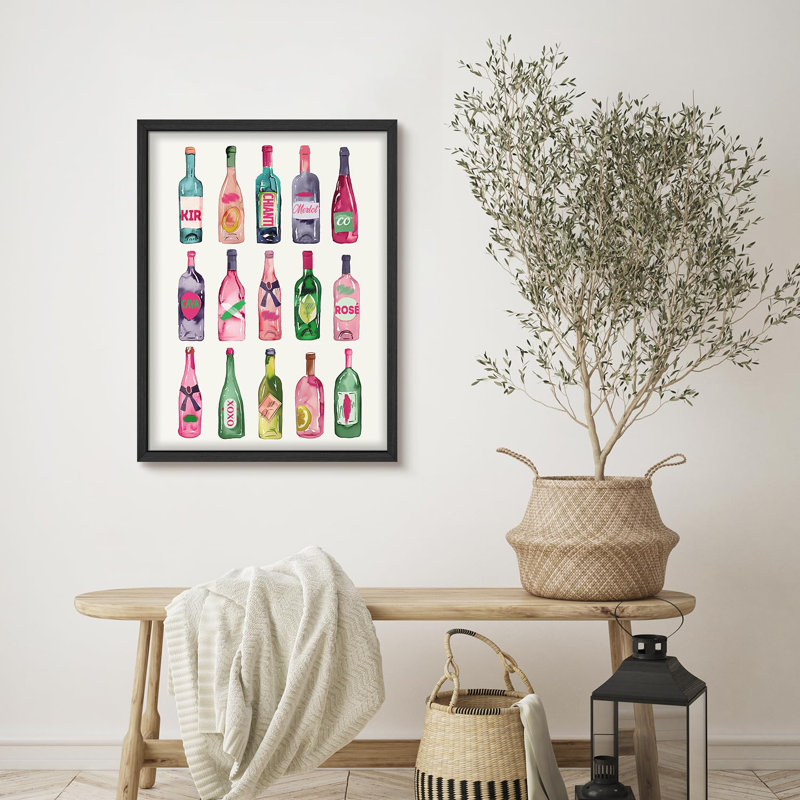 Bouteille de vin colorée, H 14 po x l 11 po, Noir