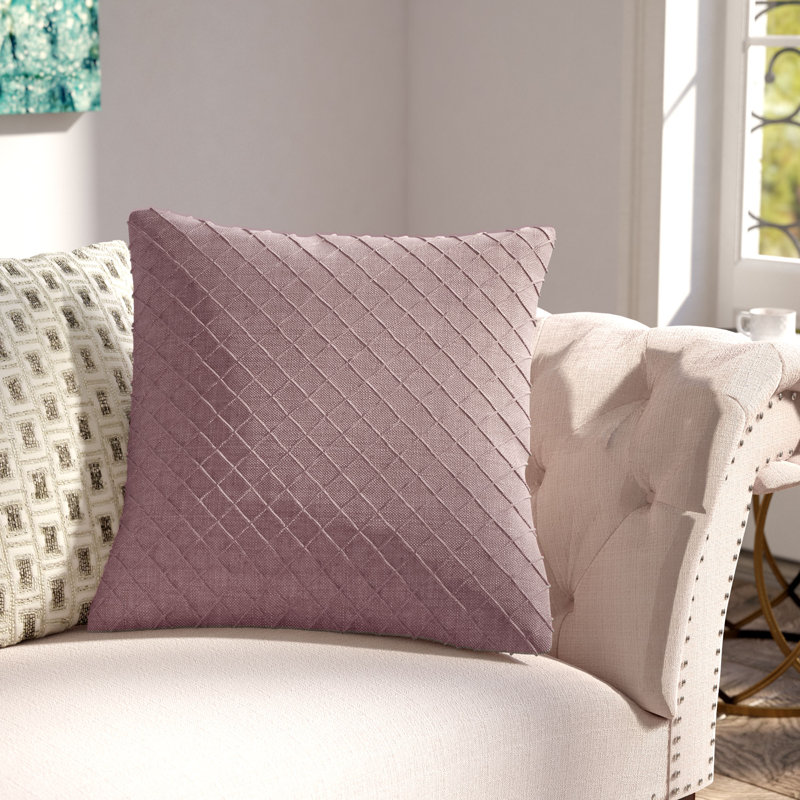 Pinnacle Geometric Throw Pillow, 20" x 20", Mauve, Down
