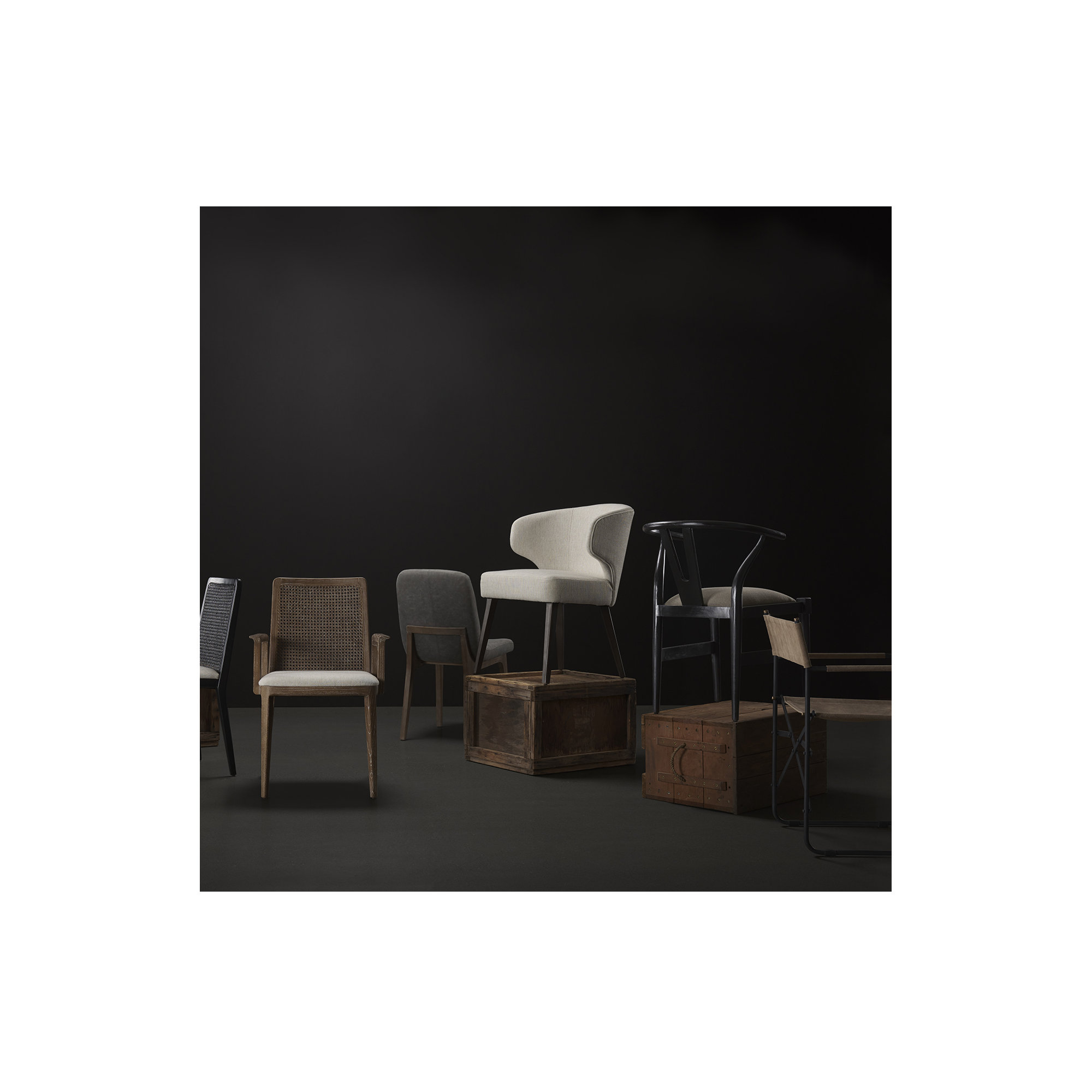 Farringdon Cotton Side Chair in Brown, Black, Black