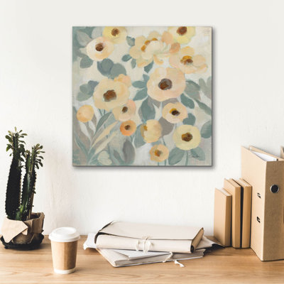 Toile épique Graffiti «Breezy Flowers 2» par Silvia Vassileva, art mural 18 po x 18 po
