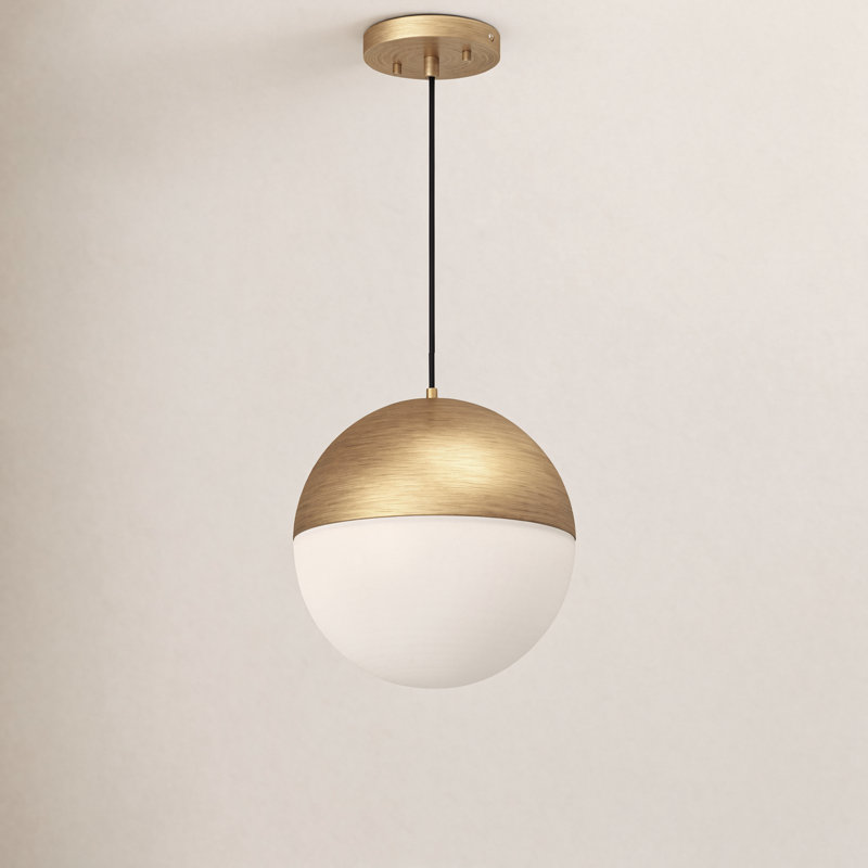 Monae 1 - Light LED Sphere Pendant, 10.88" H x 10" W x 10" D, Brushed Gold