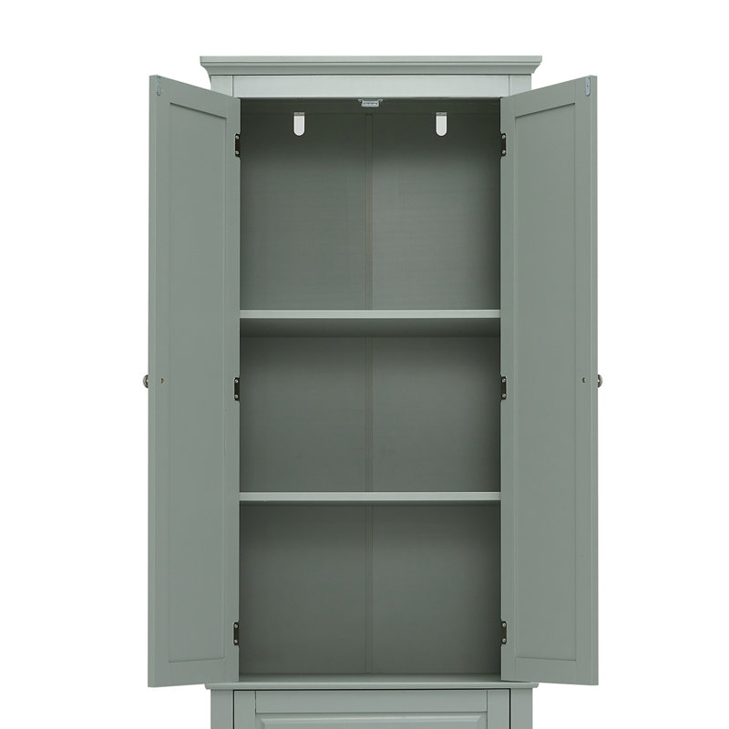 Grande armoire de rangement avec deux tiroirs pour la salle de bain, le bureau et le salon, Gris