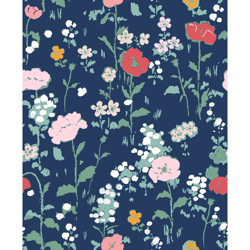 Paule Marrot Floral Wallpaper Double Roll, Midnight Blue