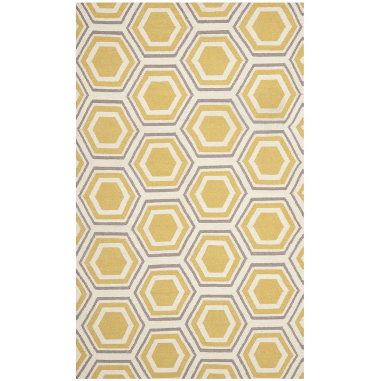 Robby Hand Woven Flat Weave Wool Geometric Rug