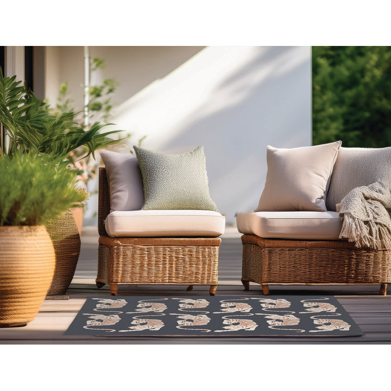 Hey Tiger Outdoor Rug, Rectangle 4' x 6'