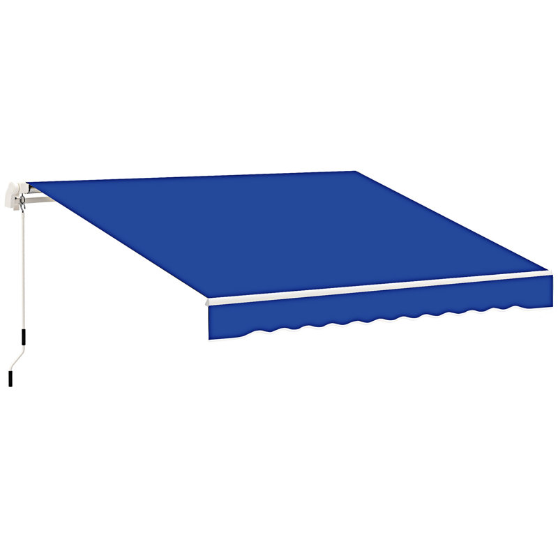 Auvent rétractable de patio Outsunny, L 98,51 po x P 78,76 po, Bleu