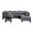 104.5" Upholstered Sofa,Chaise & Ottoman