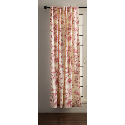 Panneau de rideau simple semi-diaphane avec passe-tringle 100% coton