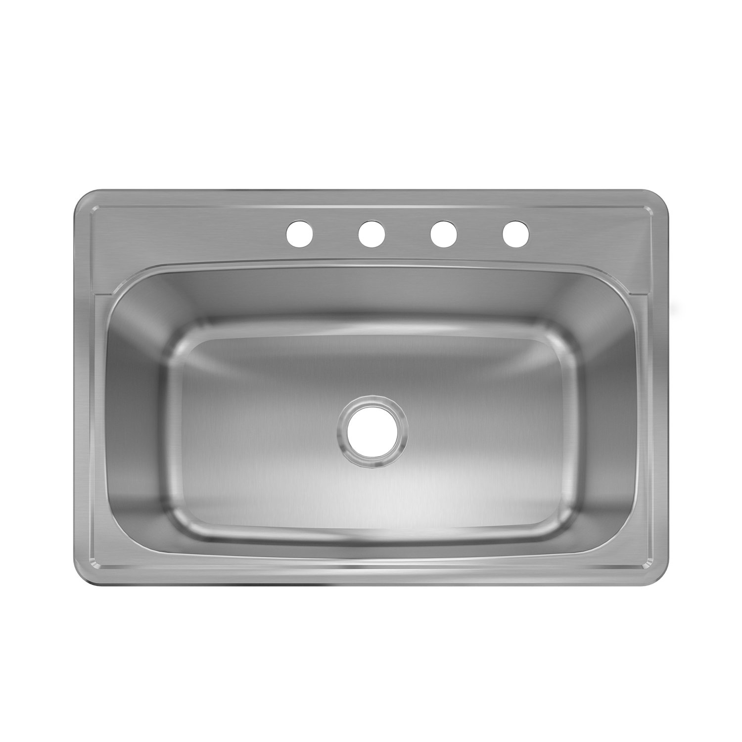 Sinber 33" x 22" Drop In Single Bowl Kitchen Sink with 18 Gauge 304 Stainless Steel Satin Finish