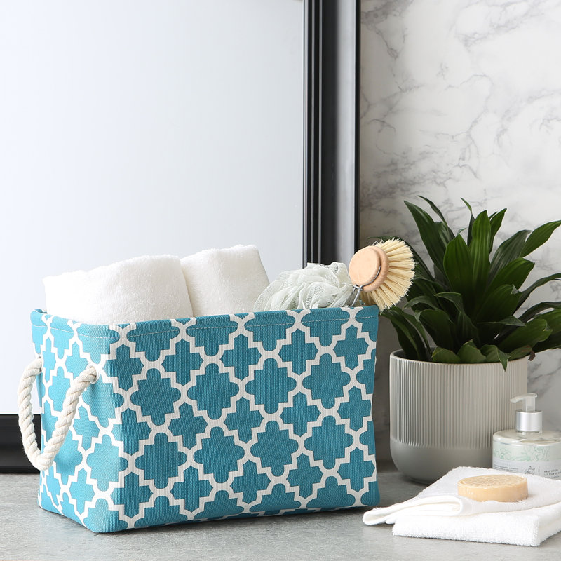 Red Barrel Studio® Fabric Bin, 9" H x 8" W x 14" D, French Blue