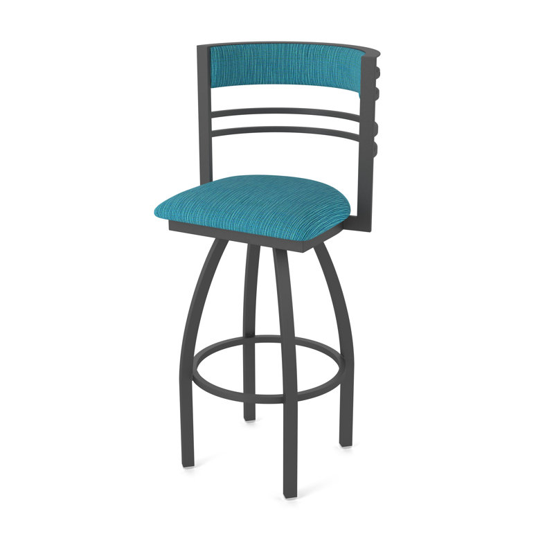 Hunter Swivel Stool, Étain, Tabouret de comptoir (siège d'une hauteur de 25 p, Tissu-graphique marée